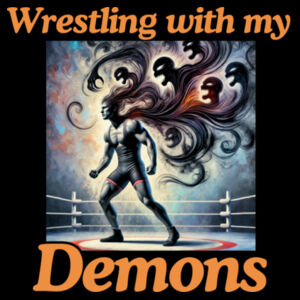 WRESTLING WITH MY DEMONS - PREMIUM T-SHIRT - BLACK - SP4857 Design