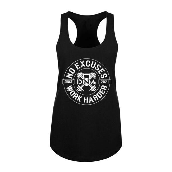 DNA FITNESS - WORK HARDER - WOMEN'S FITTED TANK TOP  - BLACK - $HJWV12$ Thumbnail