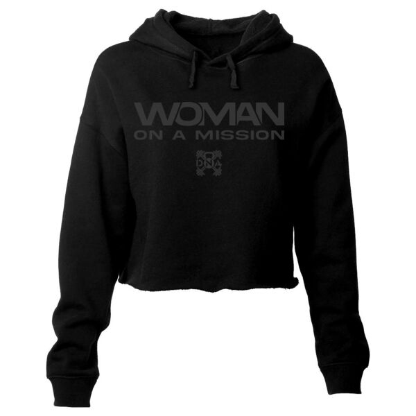 WOMAN ON A MISSION - WOMEN'S CROPPED HOODIE - $R4US8V$ Thumbnail